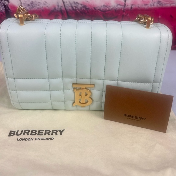 Burberry Light Blue Quilted Leather Bag - Picture 1 of 12